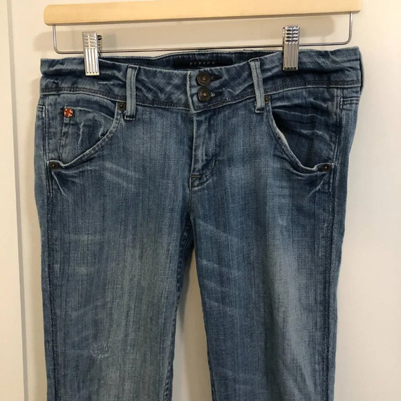 3/$25 ❥ Hudson Size 27 Skinny Mid-Rise Distressed Medium Mid Wash Blue Jeans - Picture 2 of 13